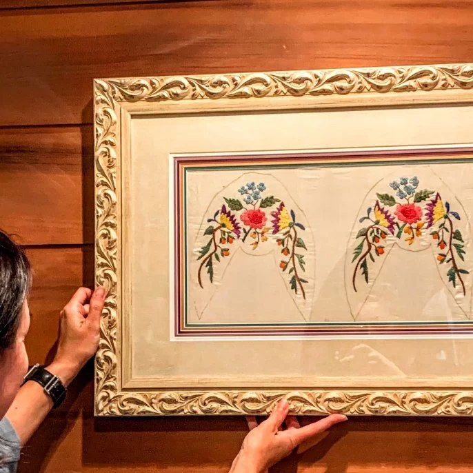 Hanging framed art height