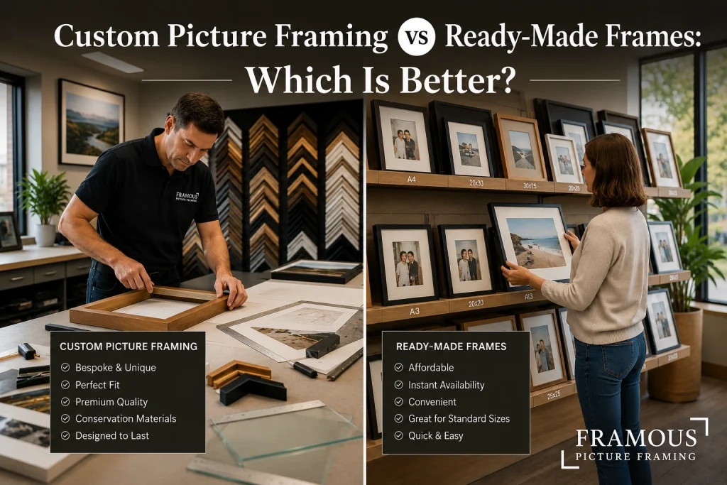 Custom Picture Framing vs Ready Made Frames Which Is Better